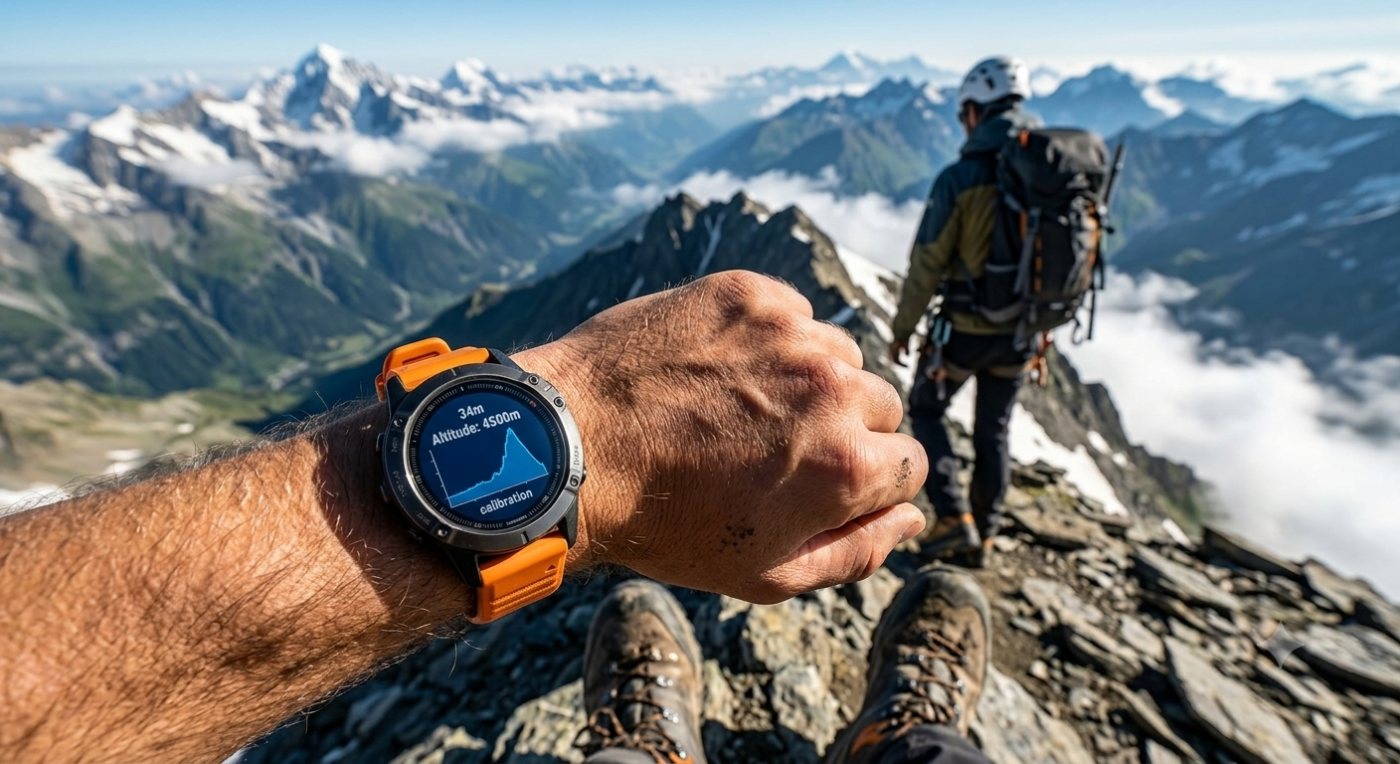 Vérification de l'altitude au sommet d'une montagne